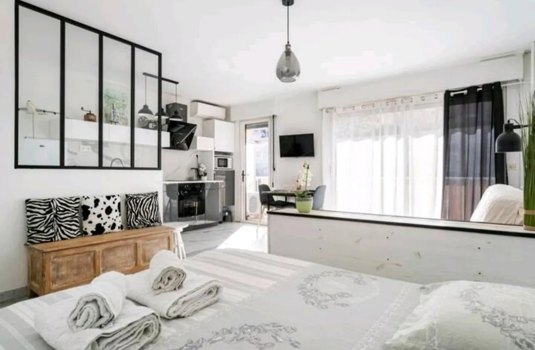 Design Loft Studio Climatise Parking Et Piscine Apartment Vallauris France